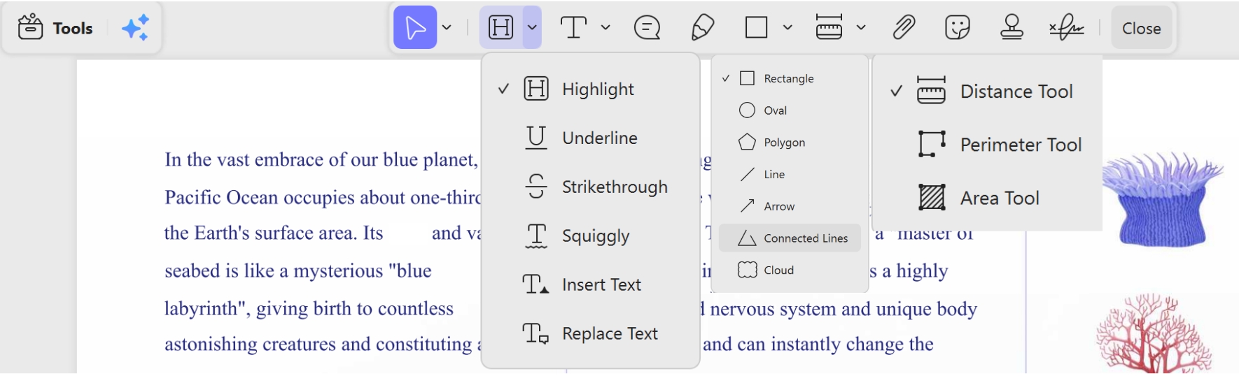 annotate pdf step 3 choose annotation tools
