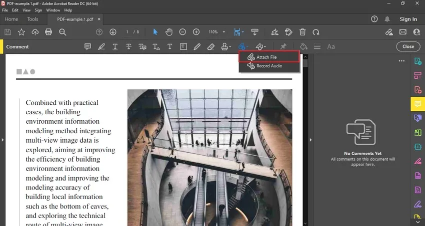 how to add attachment to pdf