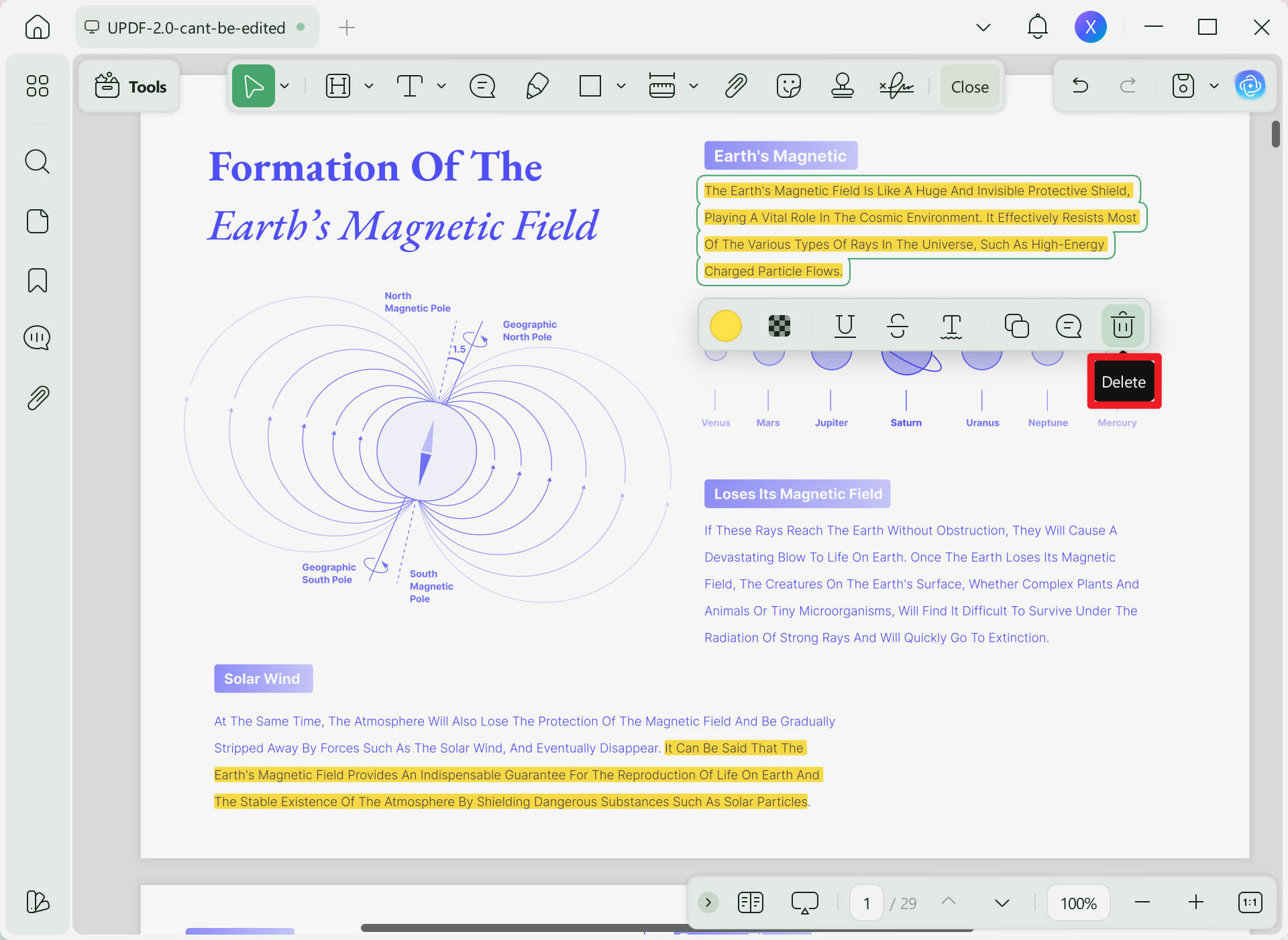delete highlight from pdf