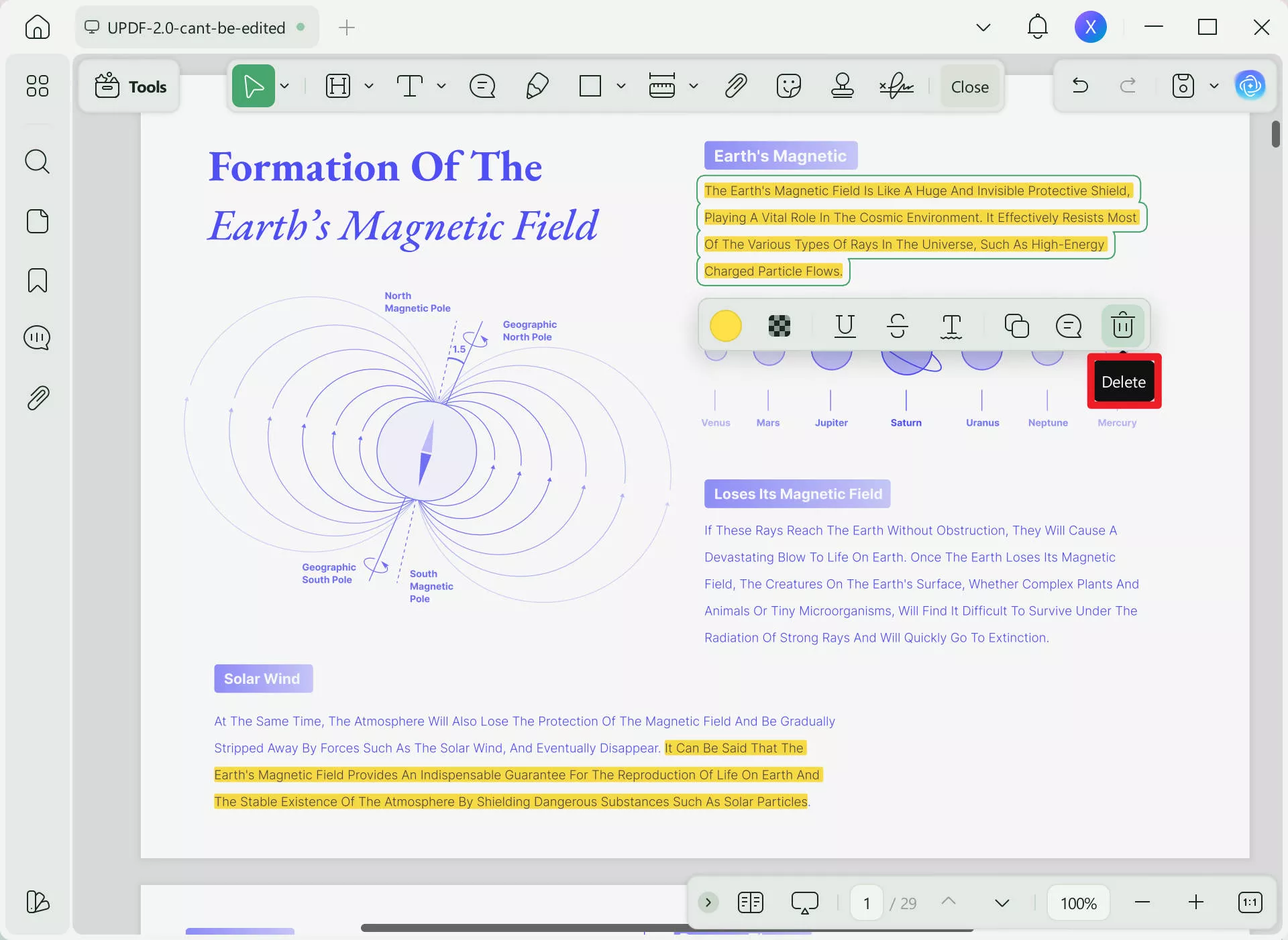 delete highlight from pdf