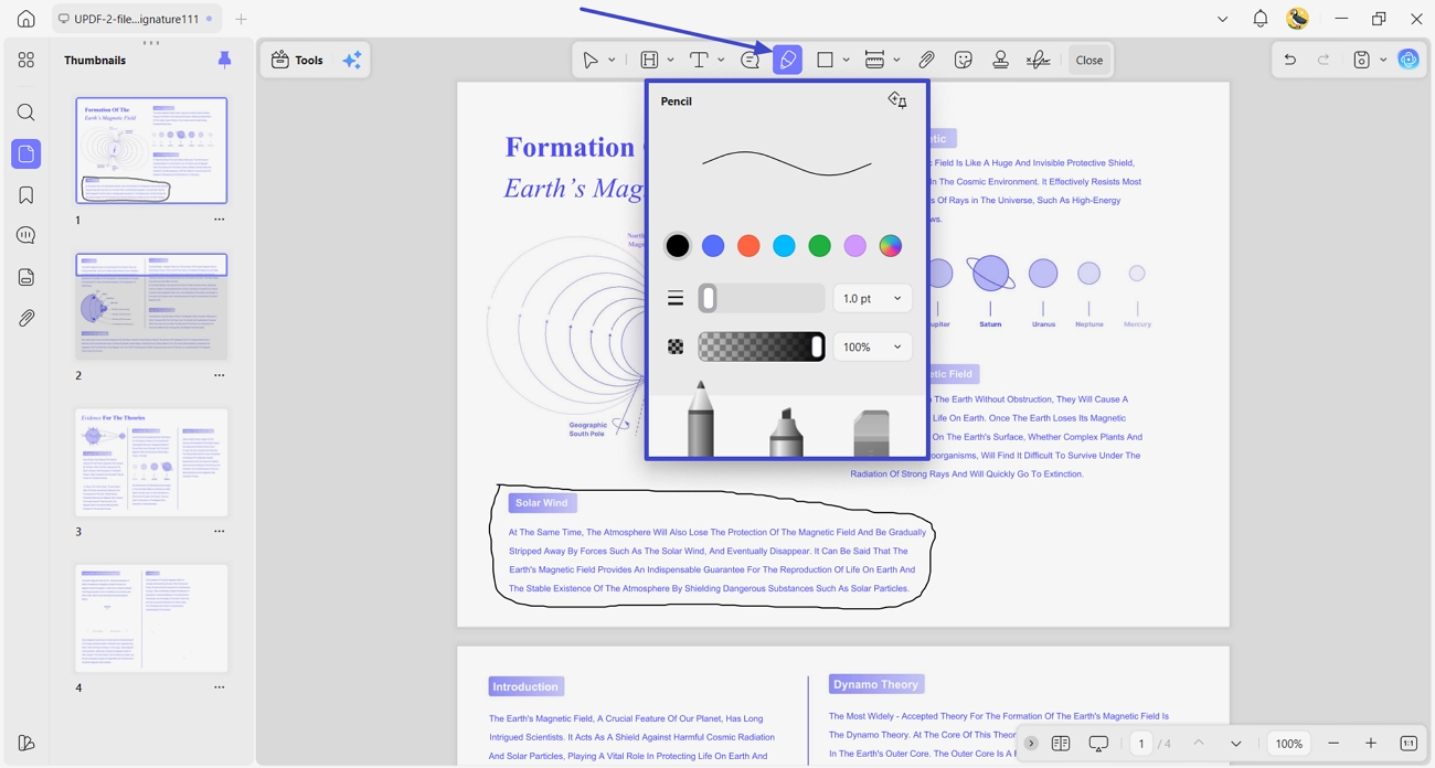 using pen tool updf annotation