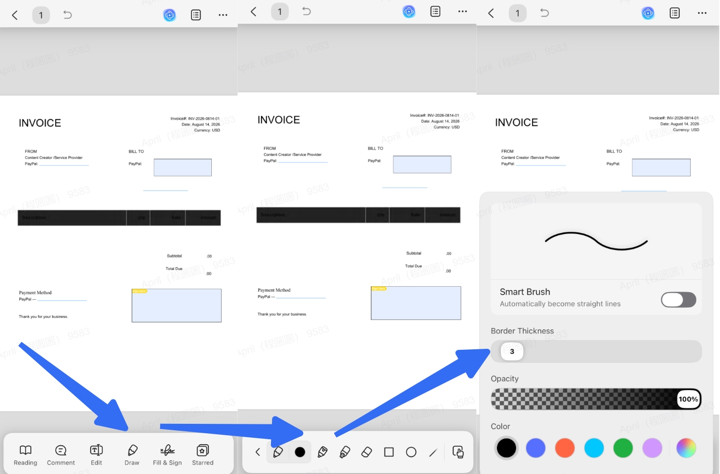 draw on pdf on mobile device