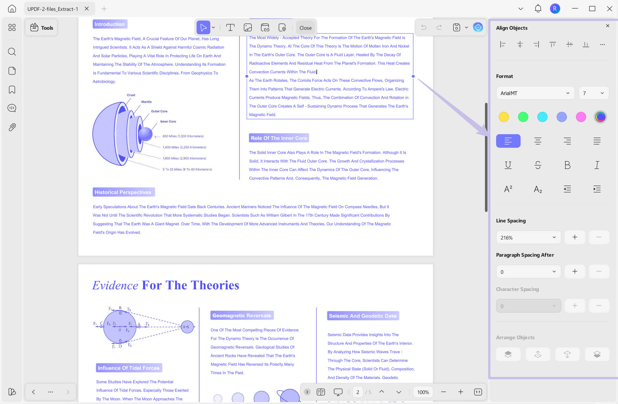 Edit text with updf on windows