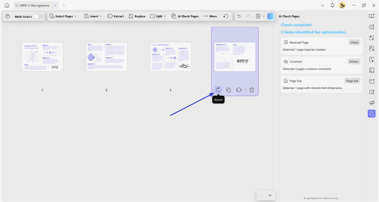 rotate pdf page right orientation