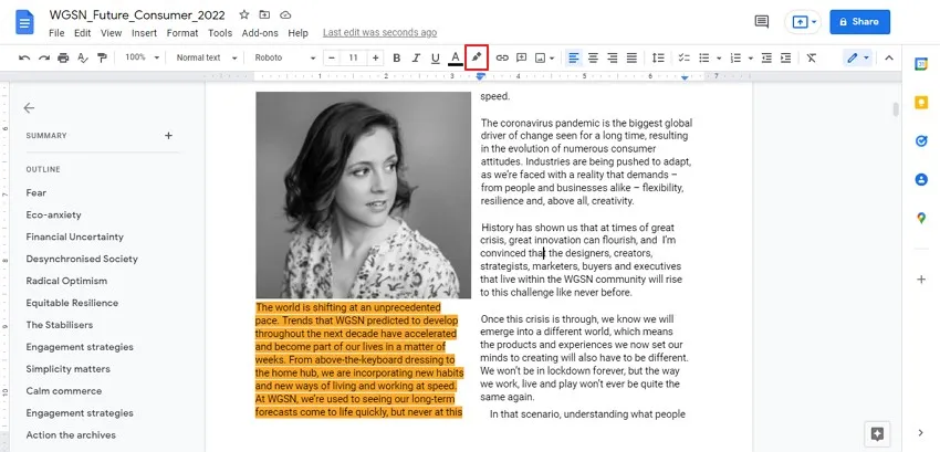 highlight pdf in chrome