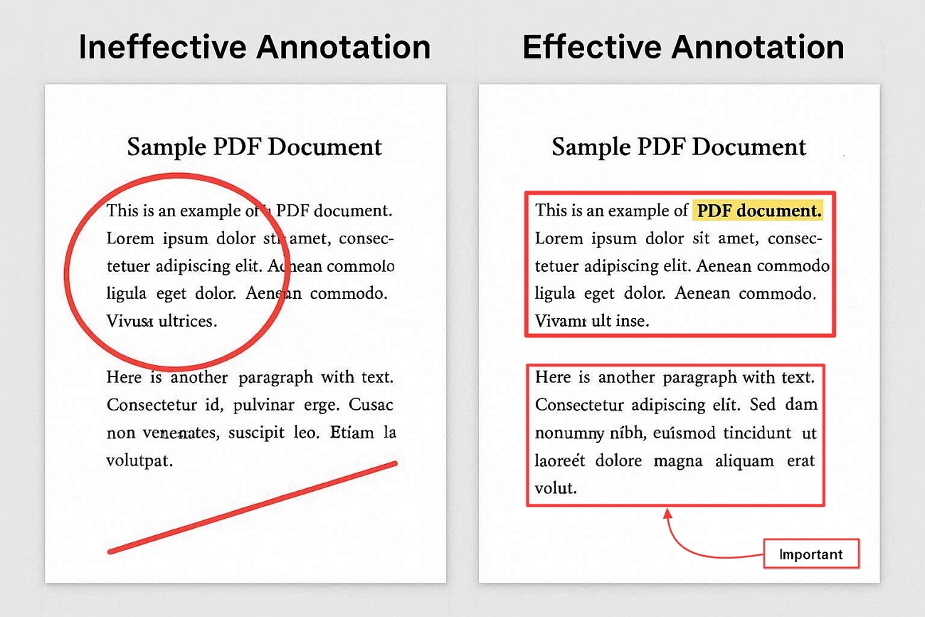 comparing effective vs non effective annotation