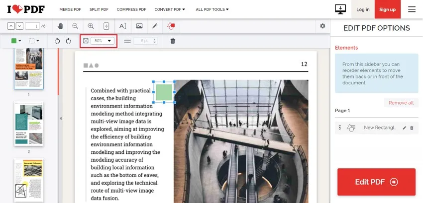 highlight pdf using iLovePDF