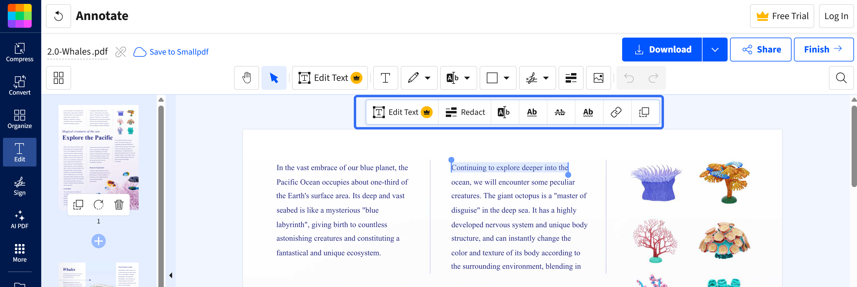 annotate pdf online free smallpdf