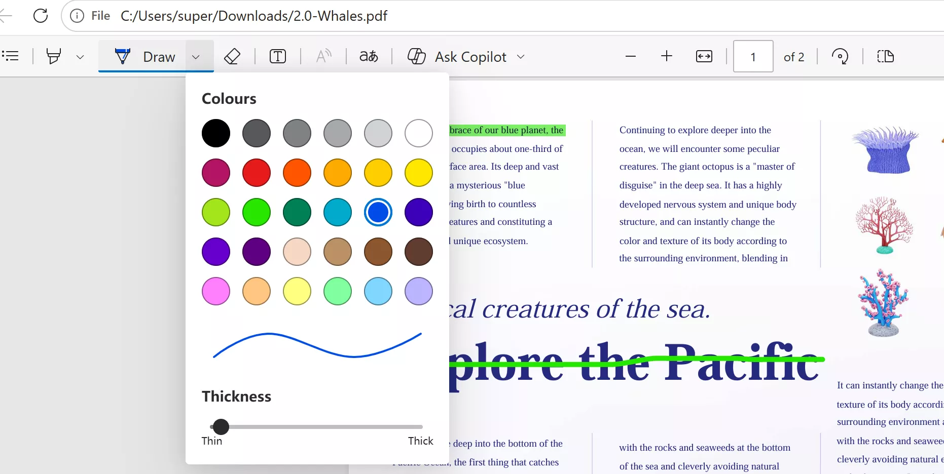 draw on pdf on microsoft edge