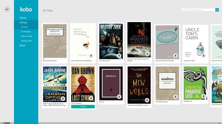 Kobo Books, lecteur de livres PDF