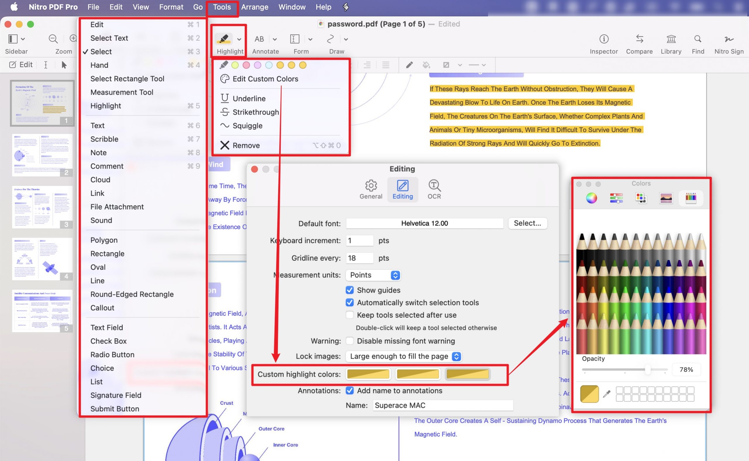 nitro pdf pro annotation toolset