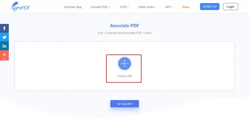 annotate pdf online in lightpdf