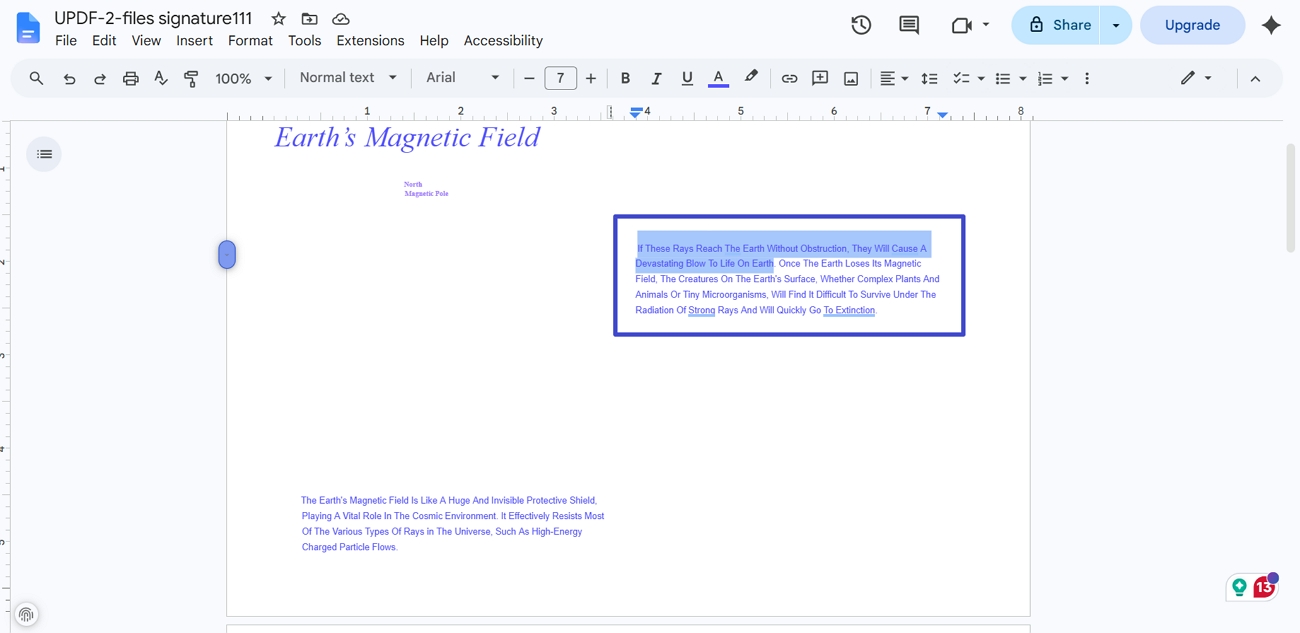 amend pdf text google docs
