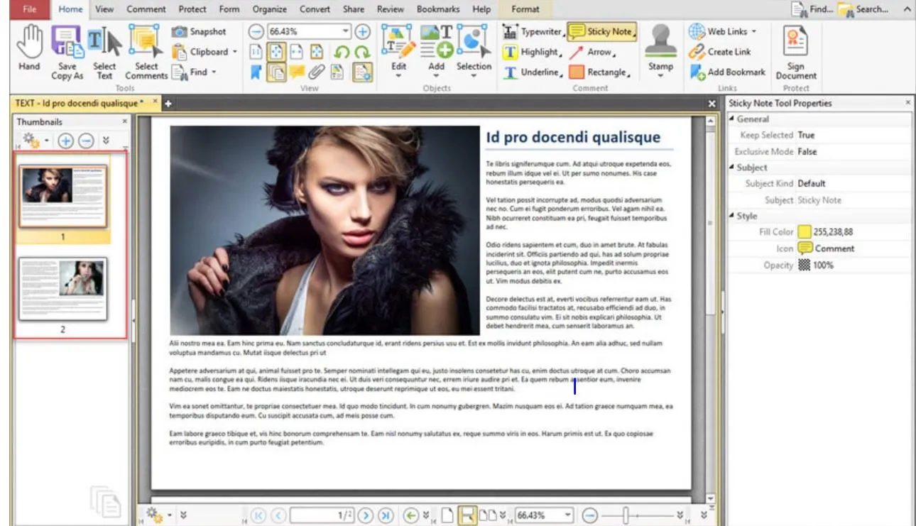 Interface de PDF-XChange Editor