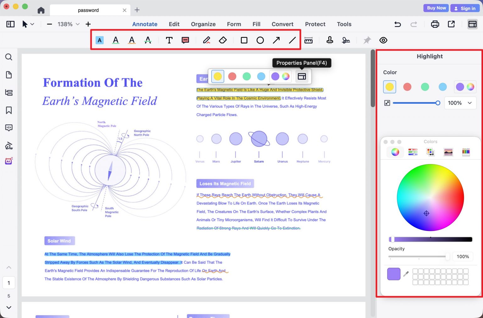 PDF Reader Pro: تحكم نظيف في الألوان لكن دون تمييز عبر الصفحات