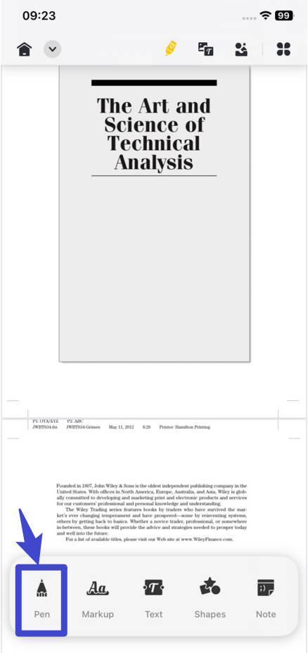 Pencil tool on UPDF iPhone version