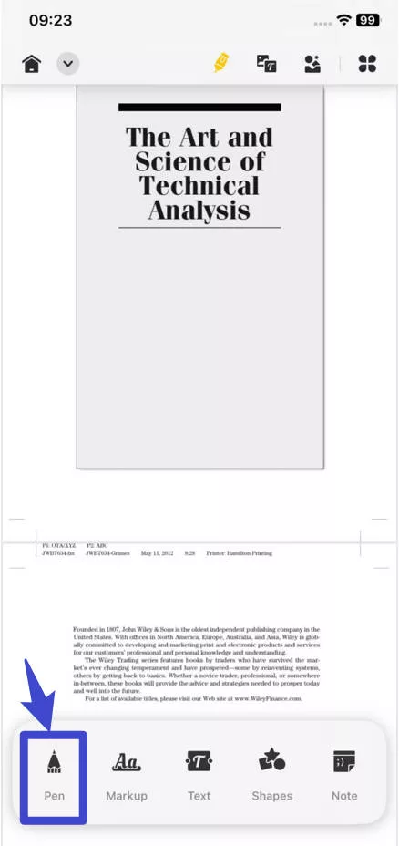 Pencil tool on UPDF iPhone version