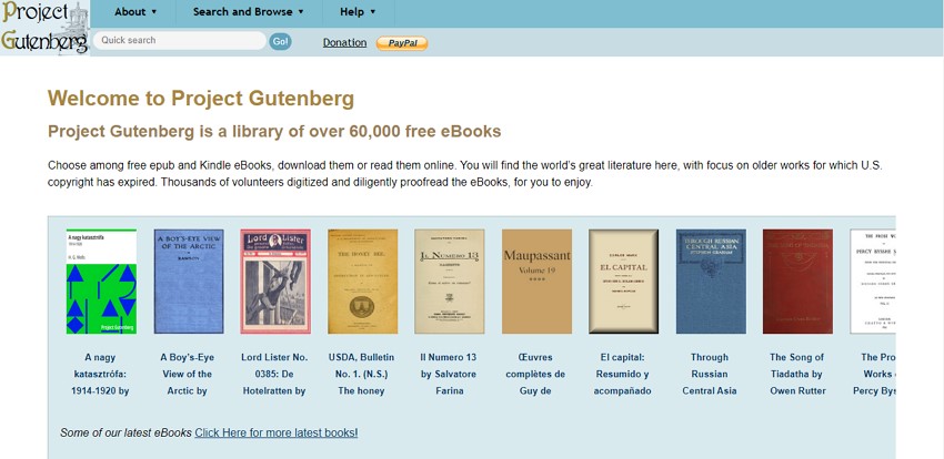 مواقع تحميل الكتب الإلكترونية المجانية مشروع جوتنبرج