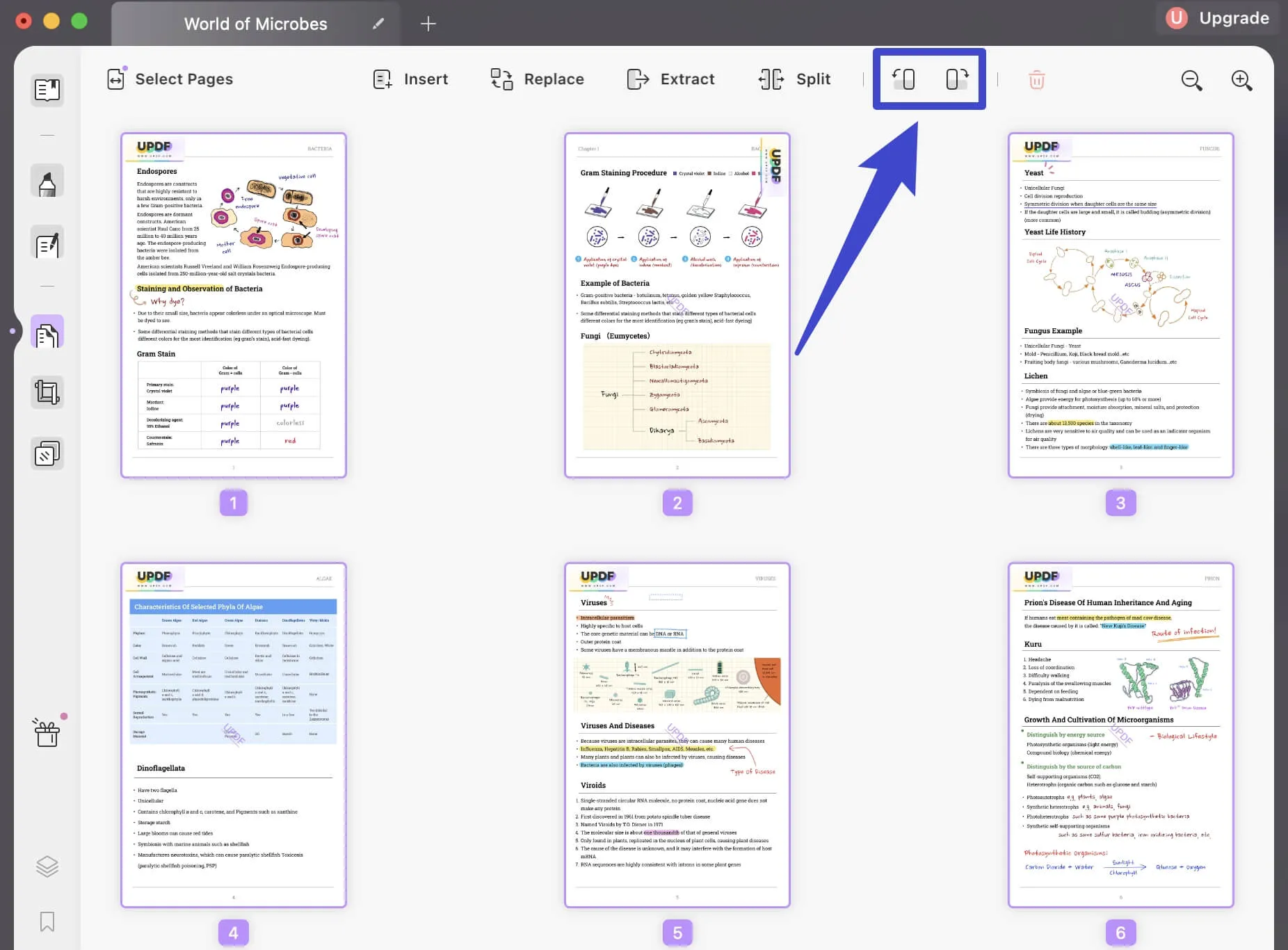 Change and Save a PDF page with inverted-colors or rotation