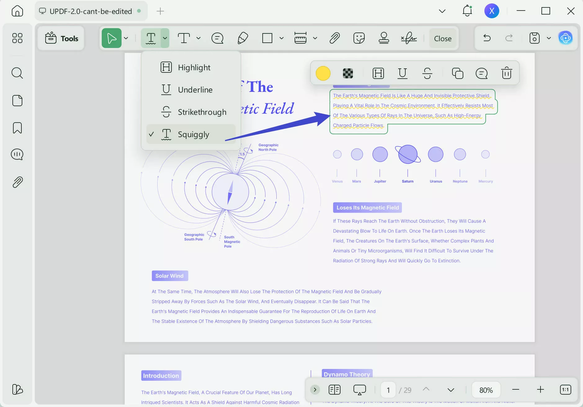 how to annotate pdf squiggly line