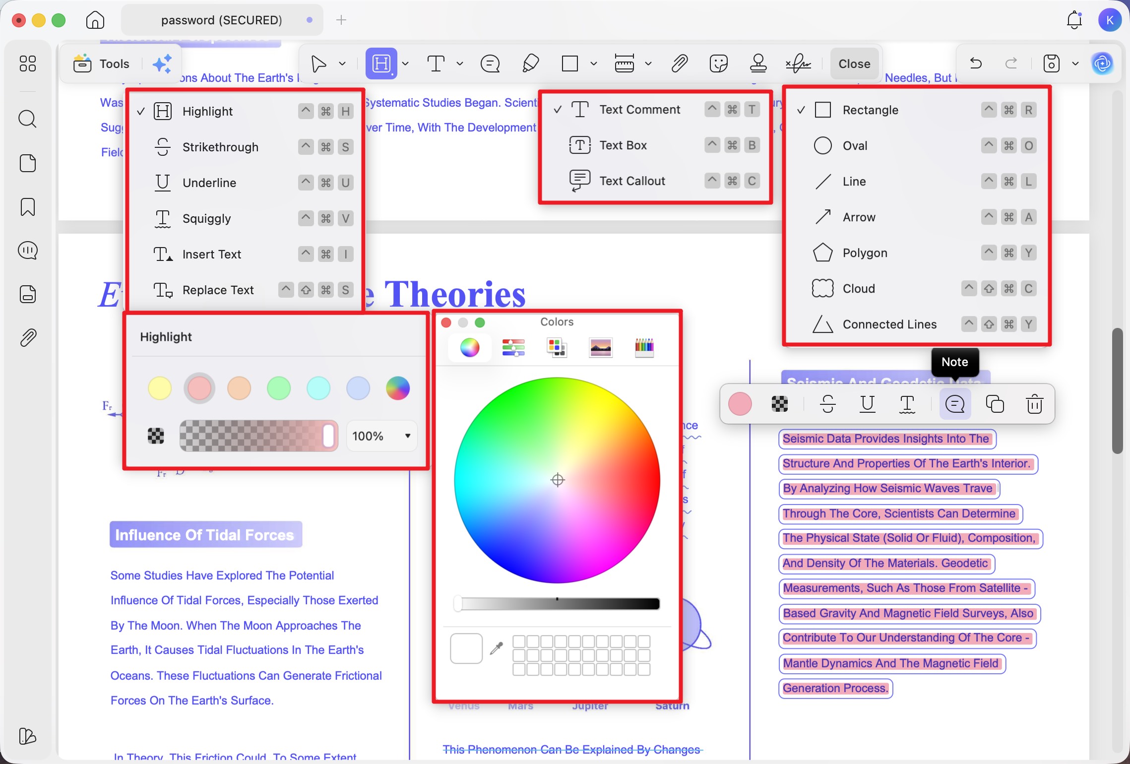 updf annotation toolset