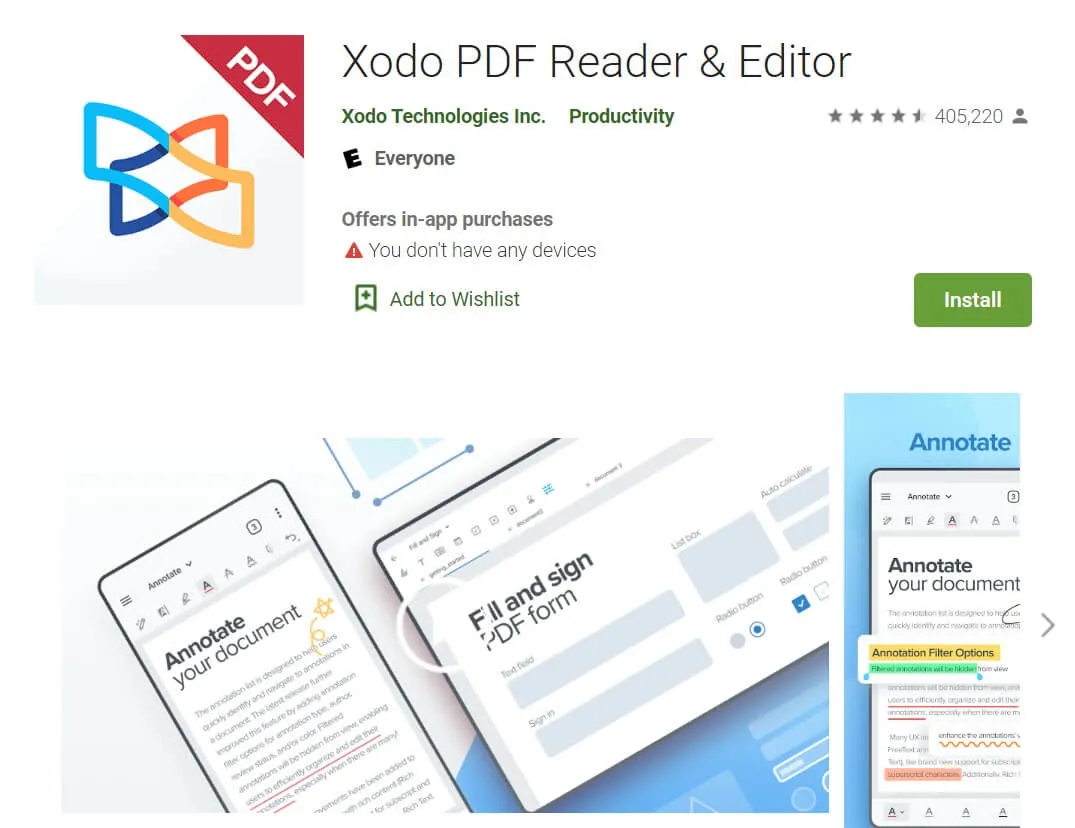 Xodo PDF Reader per Android