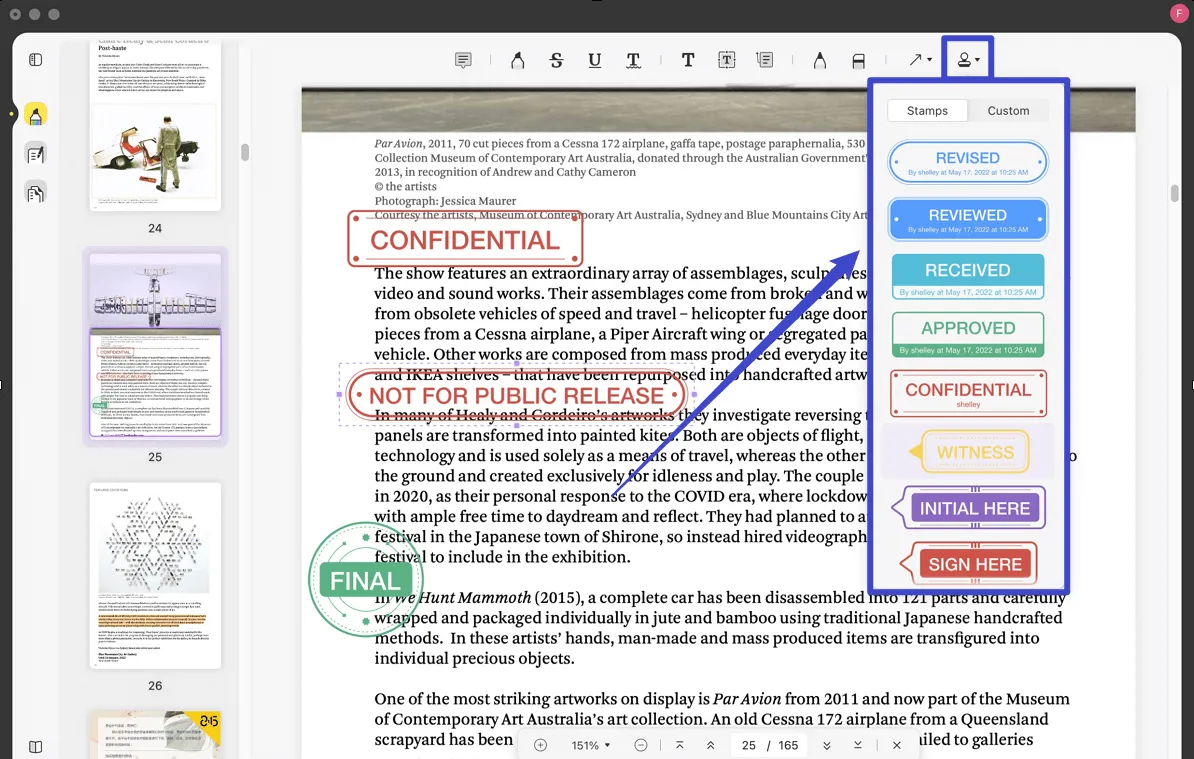 insertar sello en pdf mac