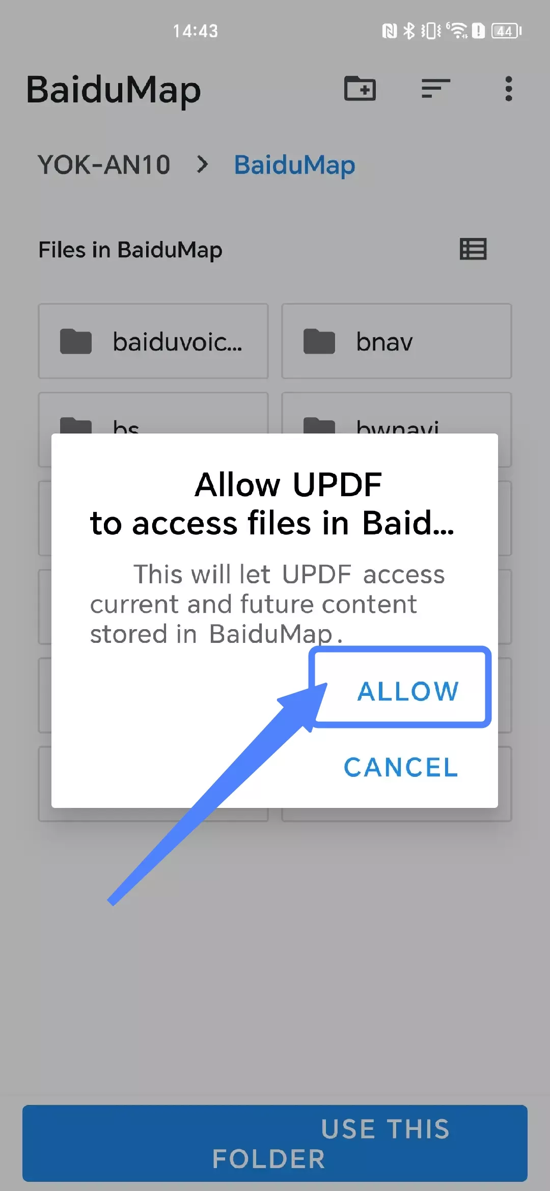 allow updf to access files