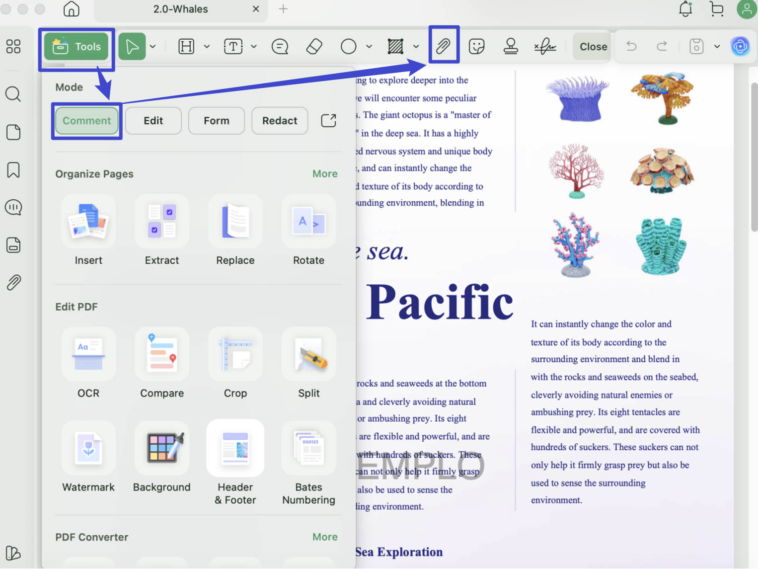 attach file on UPDF mac