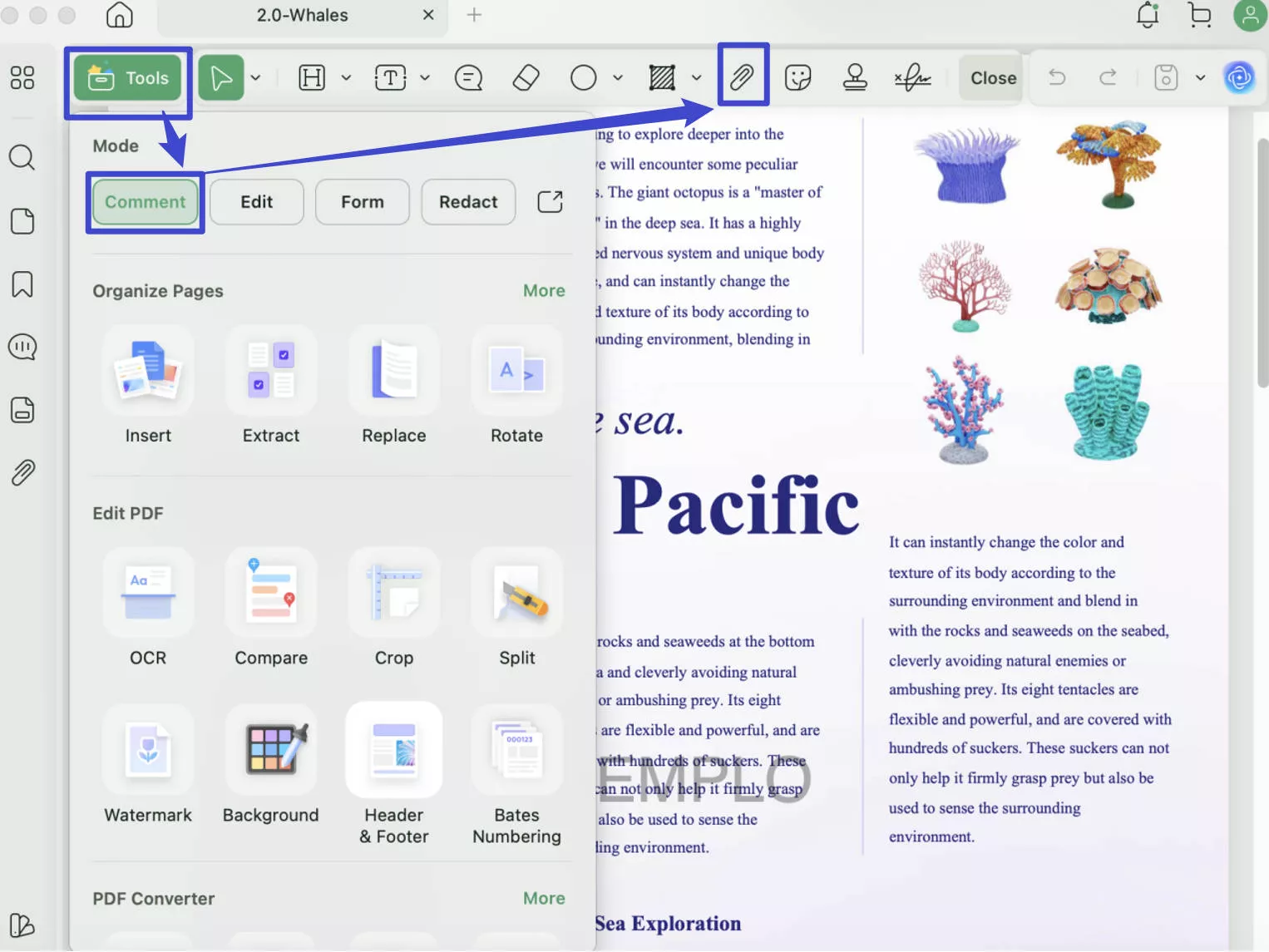 attach file on UPDF mac