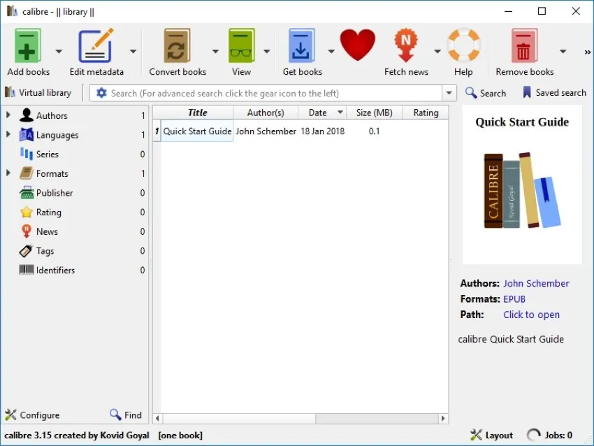 calibre epub reader for ebooks 