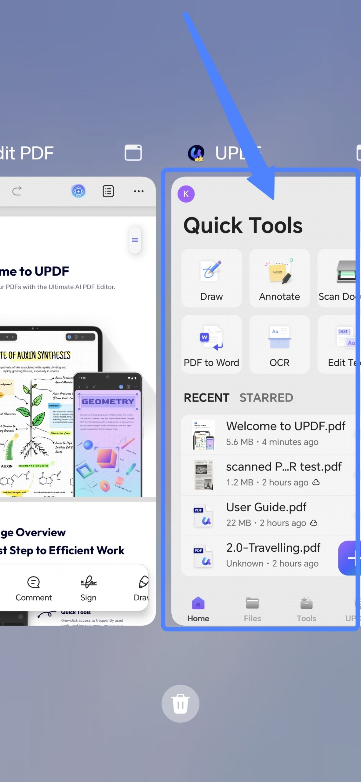 click the updf homepage