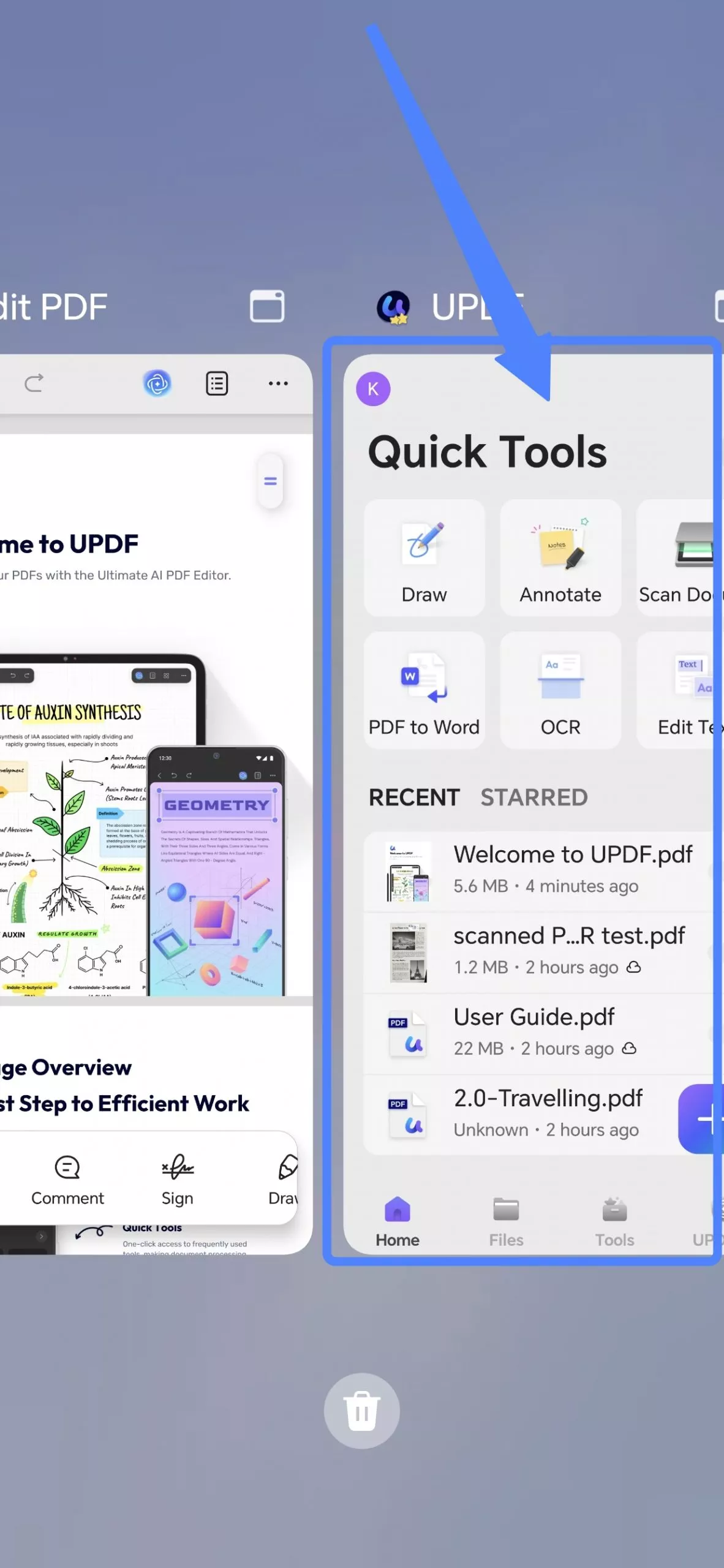 click the updf homepage