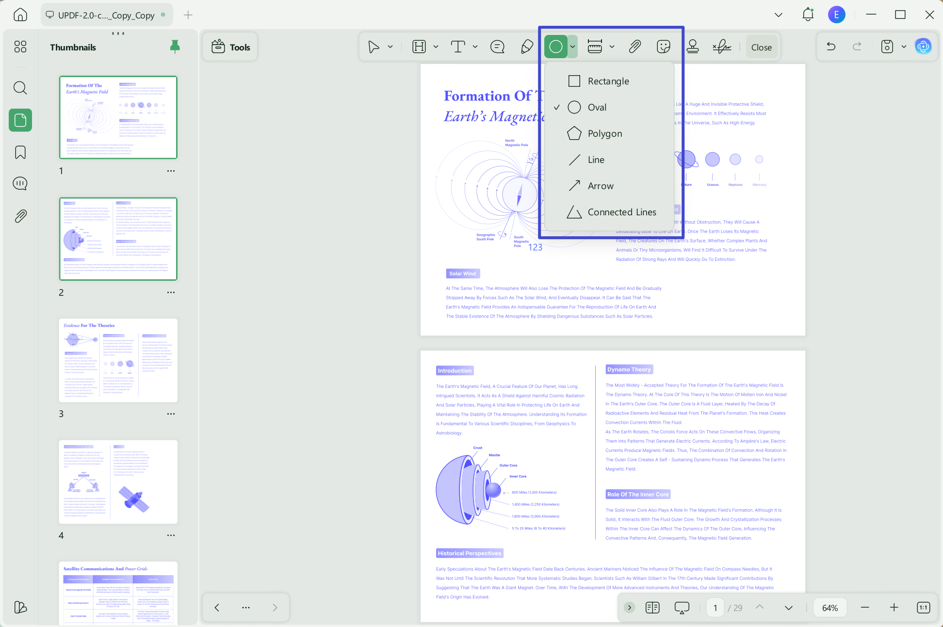 how to add shapes in pdf with updf