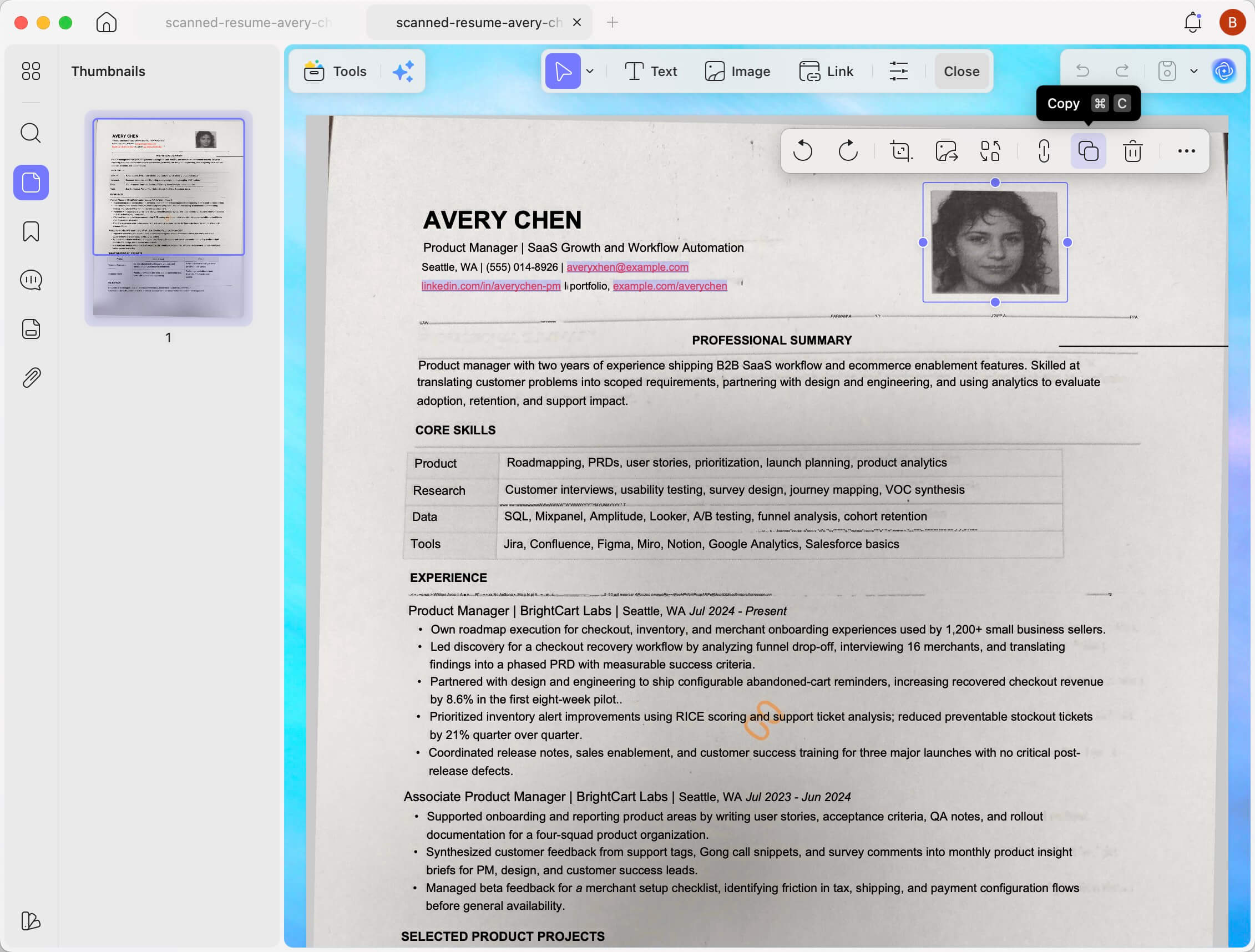 Copy Text and Images from a Scanned PDF