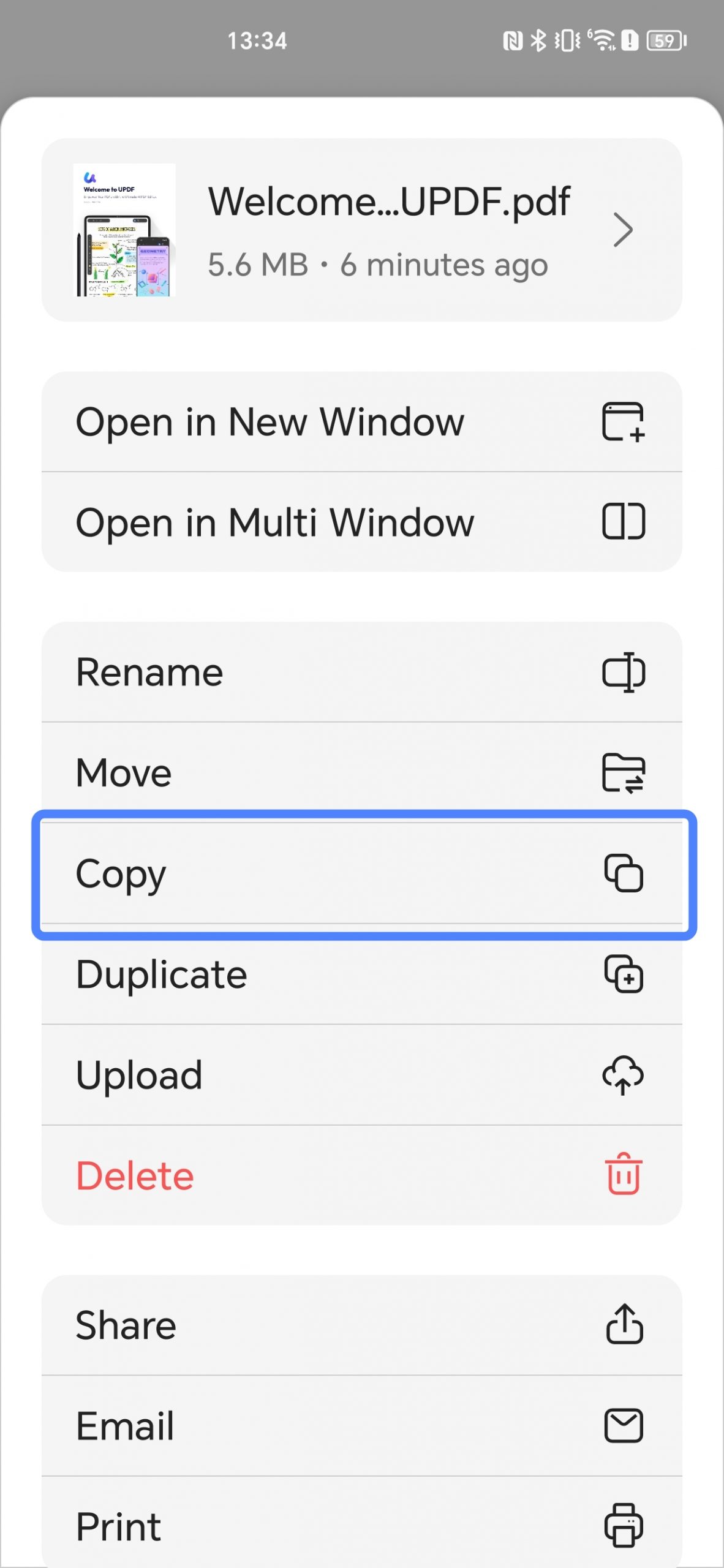 copy the pdf to other places