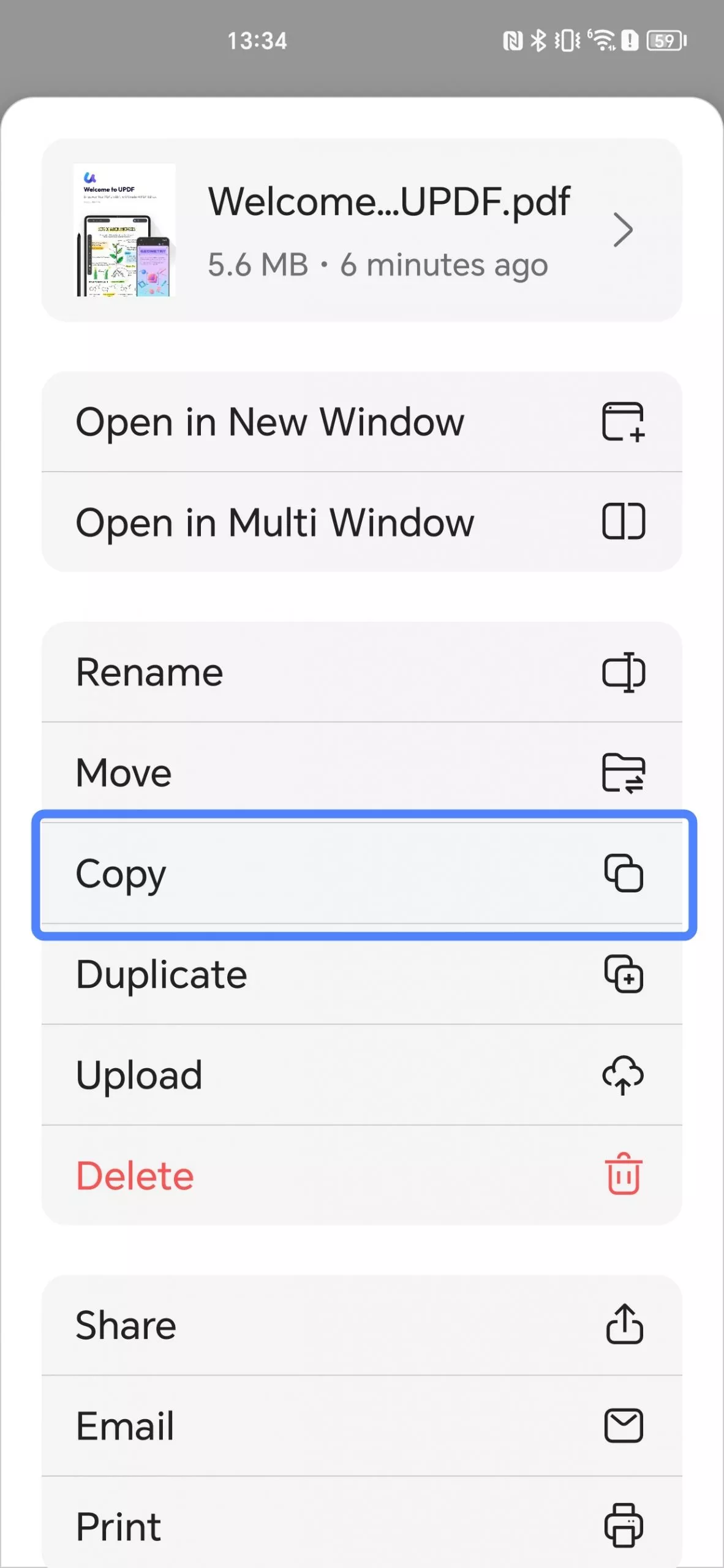 copy the pdf to other places