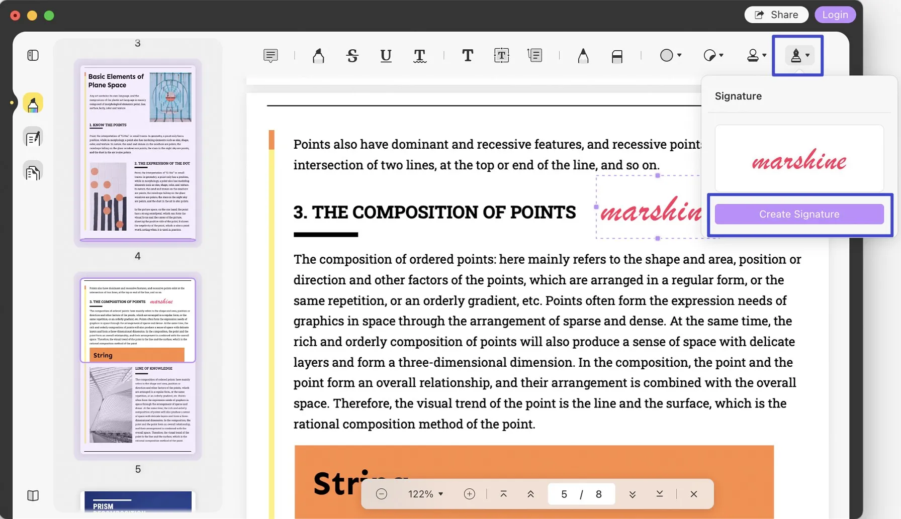 create signature in PDF