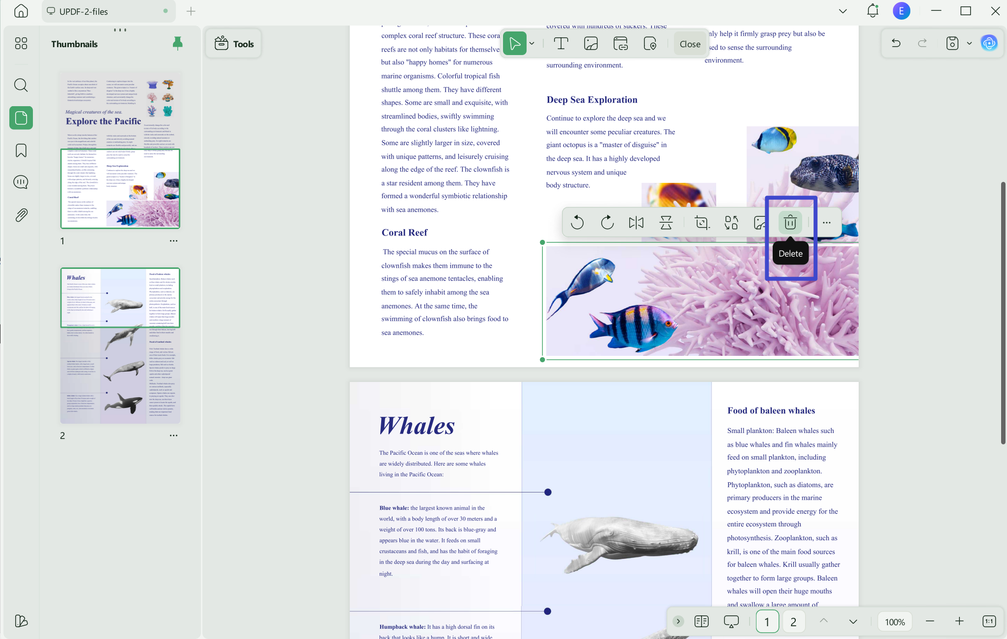 cut images from PDF by deleting them