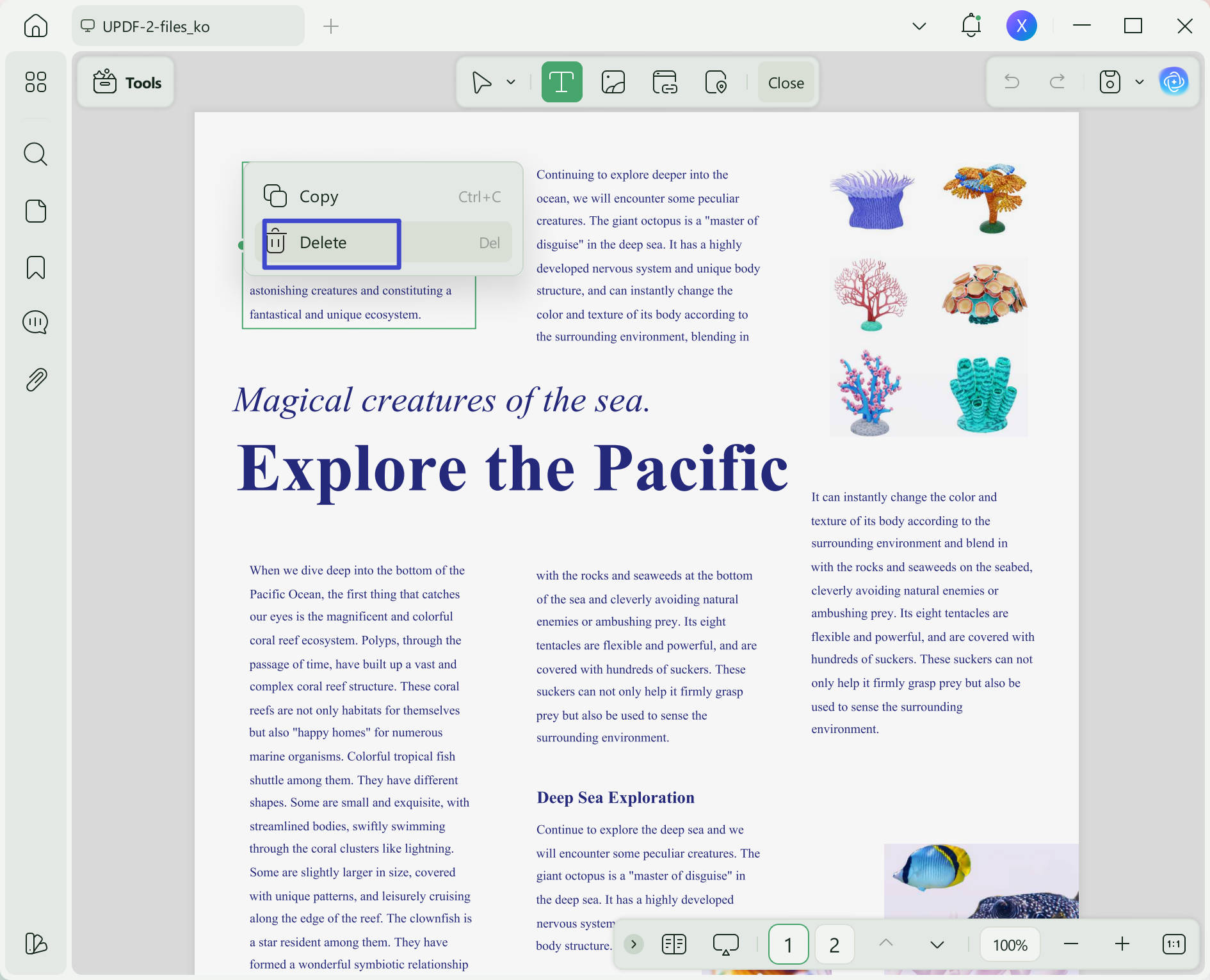 remove text from pdf delete paragraph updf