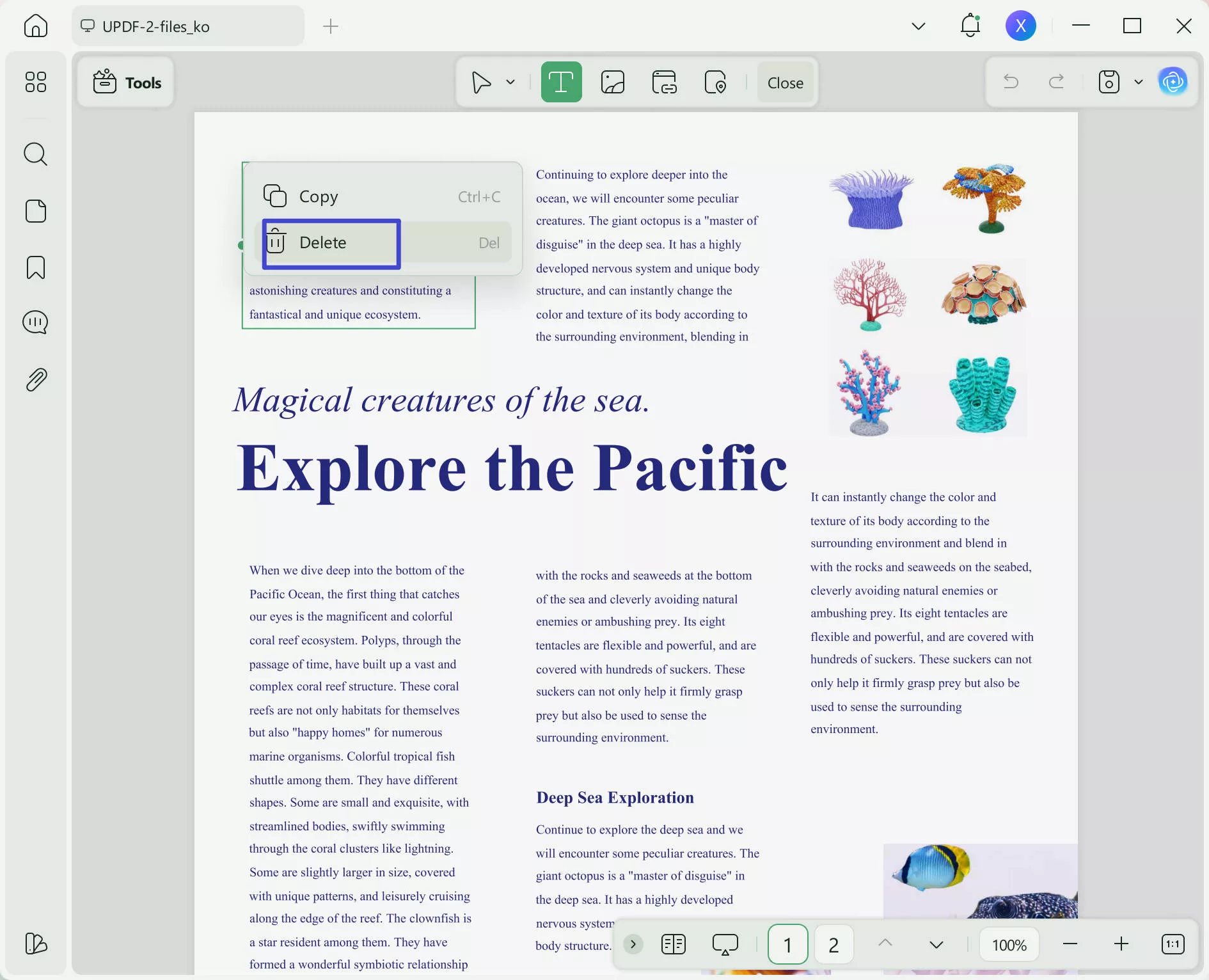 remove text from pdf delete paragraph updf