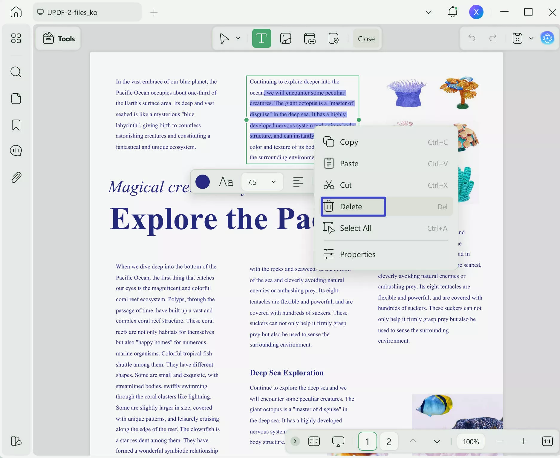 remove text from pdf delete  updf