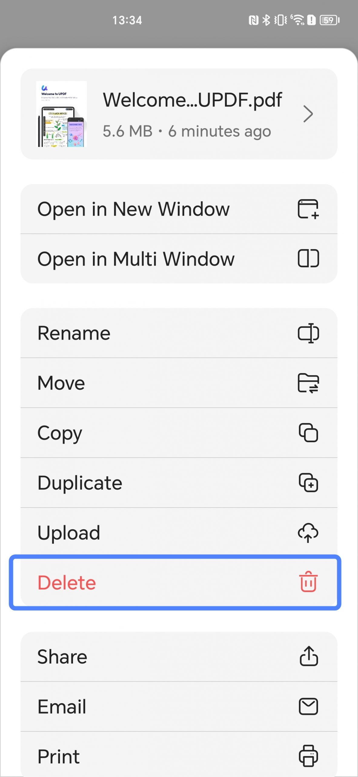 delete the pdf file