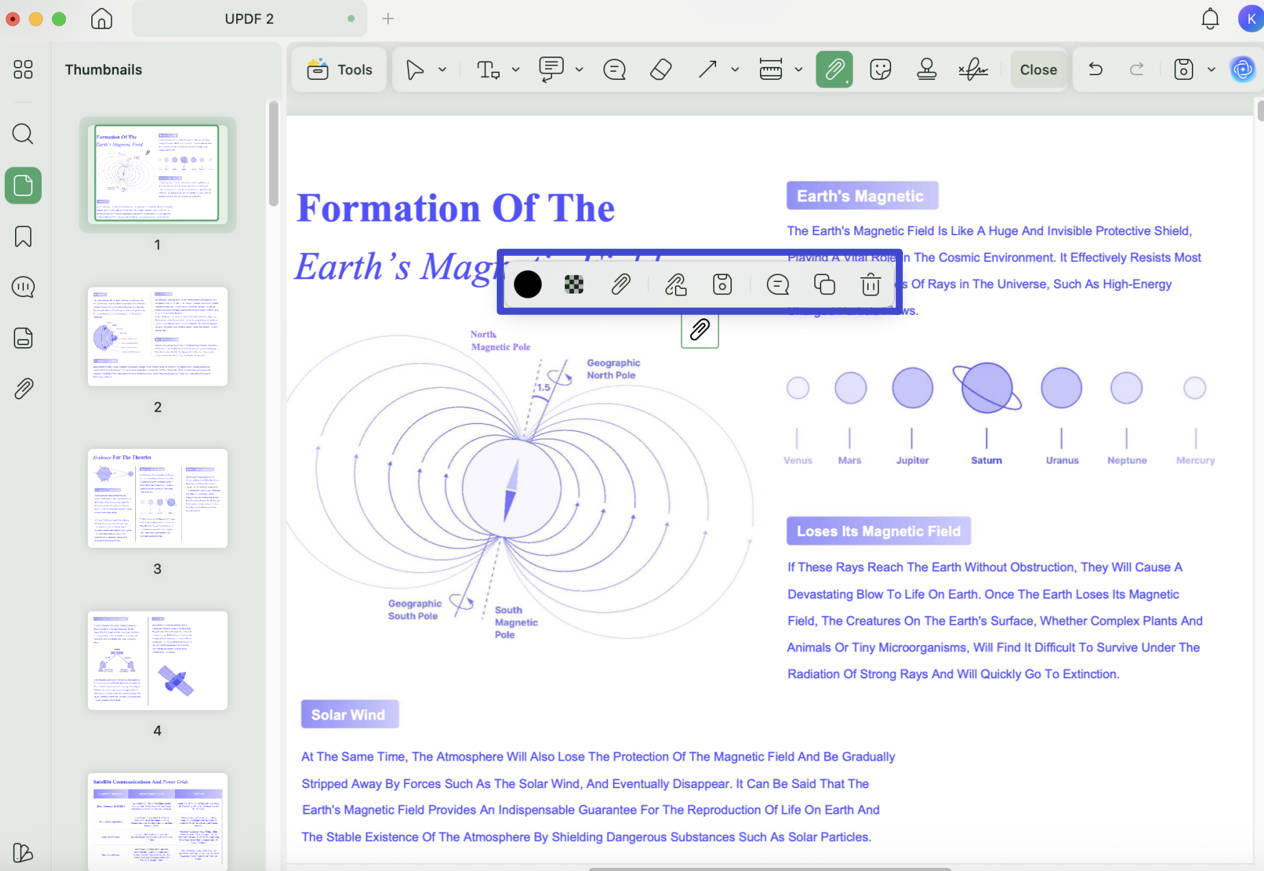 Adjust the style of the attached image in PDF with UPDF on Mac