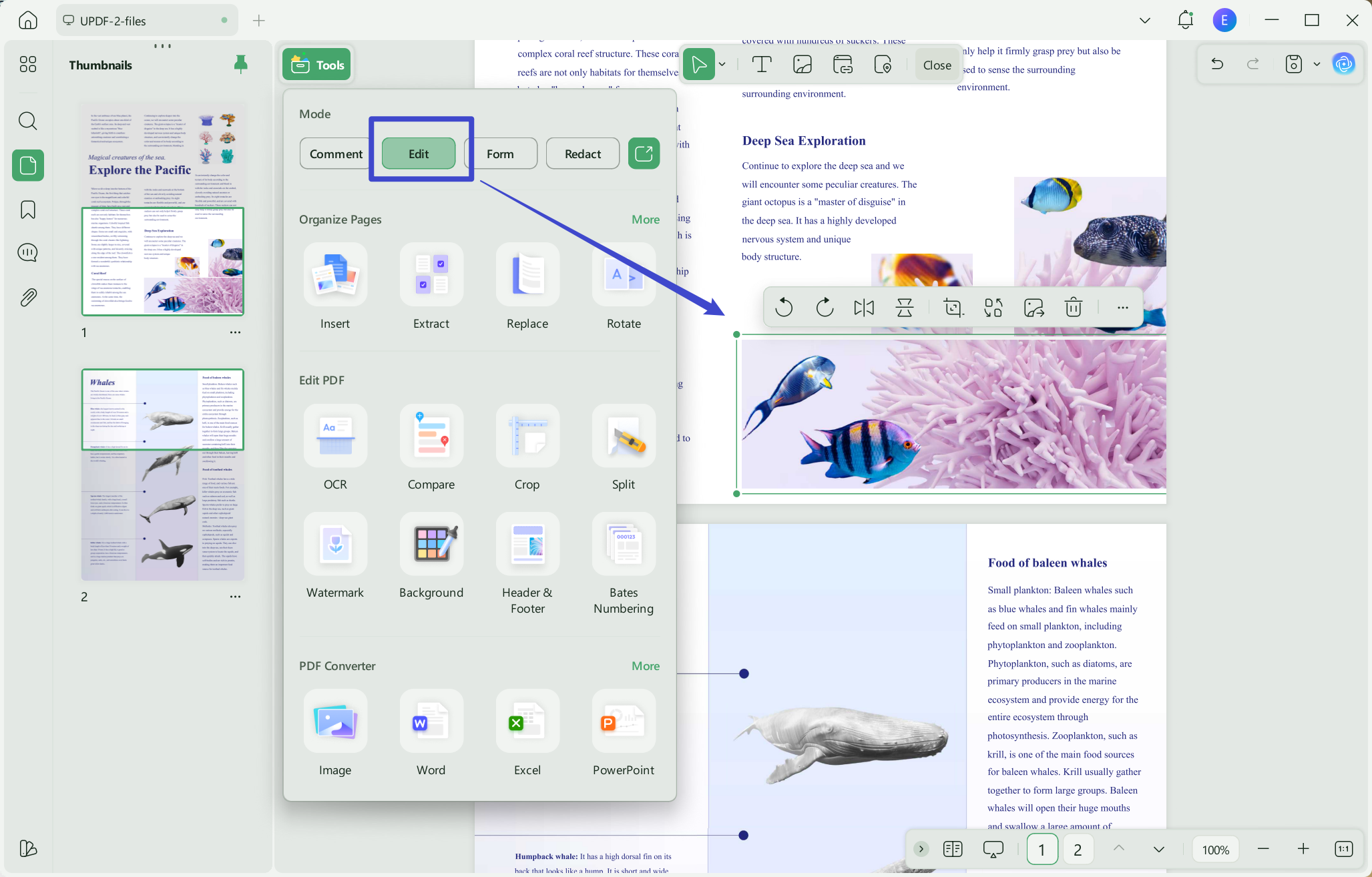 Cut and paste images in PDF with UPDF
