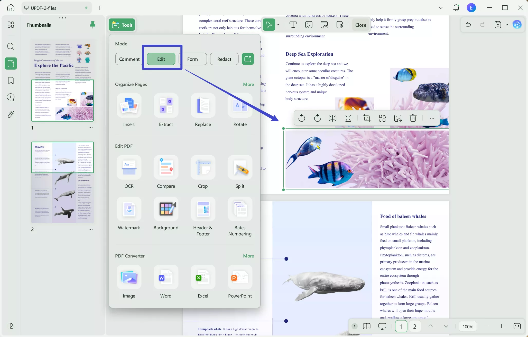 Cut and paste images in PDF with UPDF