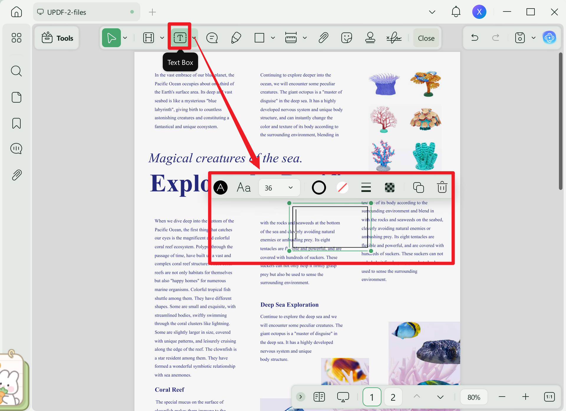 edit text box updf windows