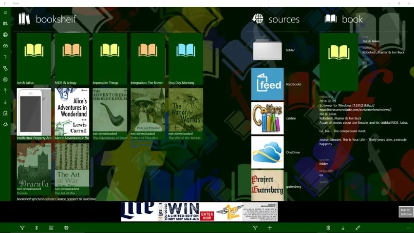 Lecteur de eBook pour Windows, Freda