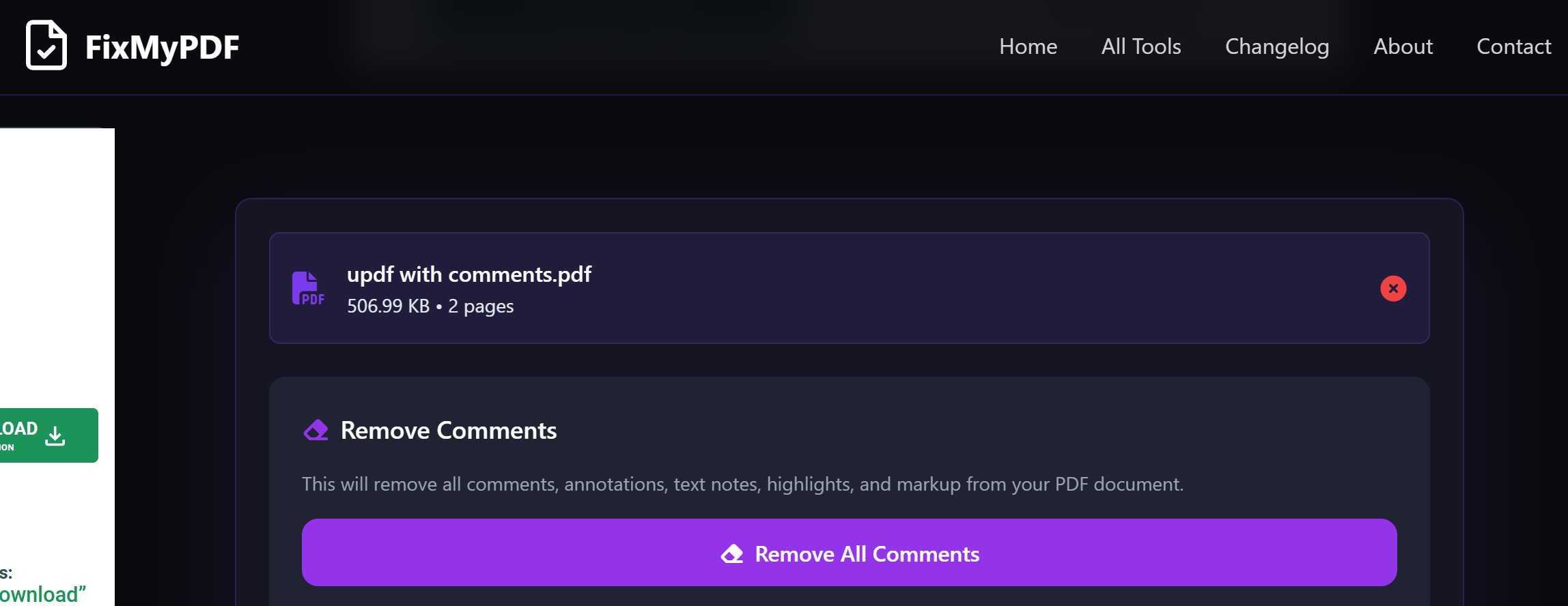 remove all comments on pdf fixmypdf