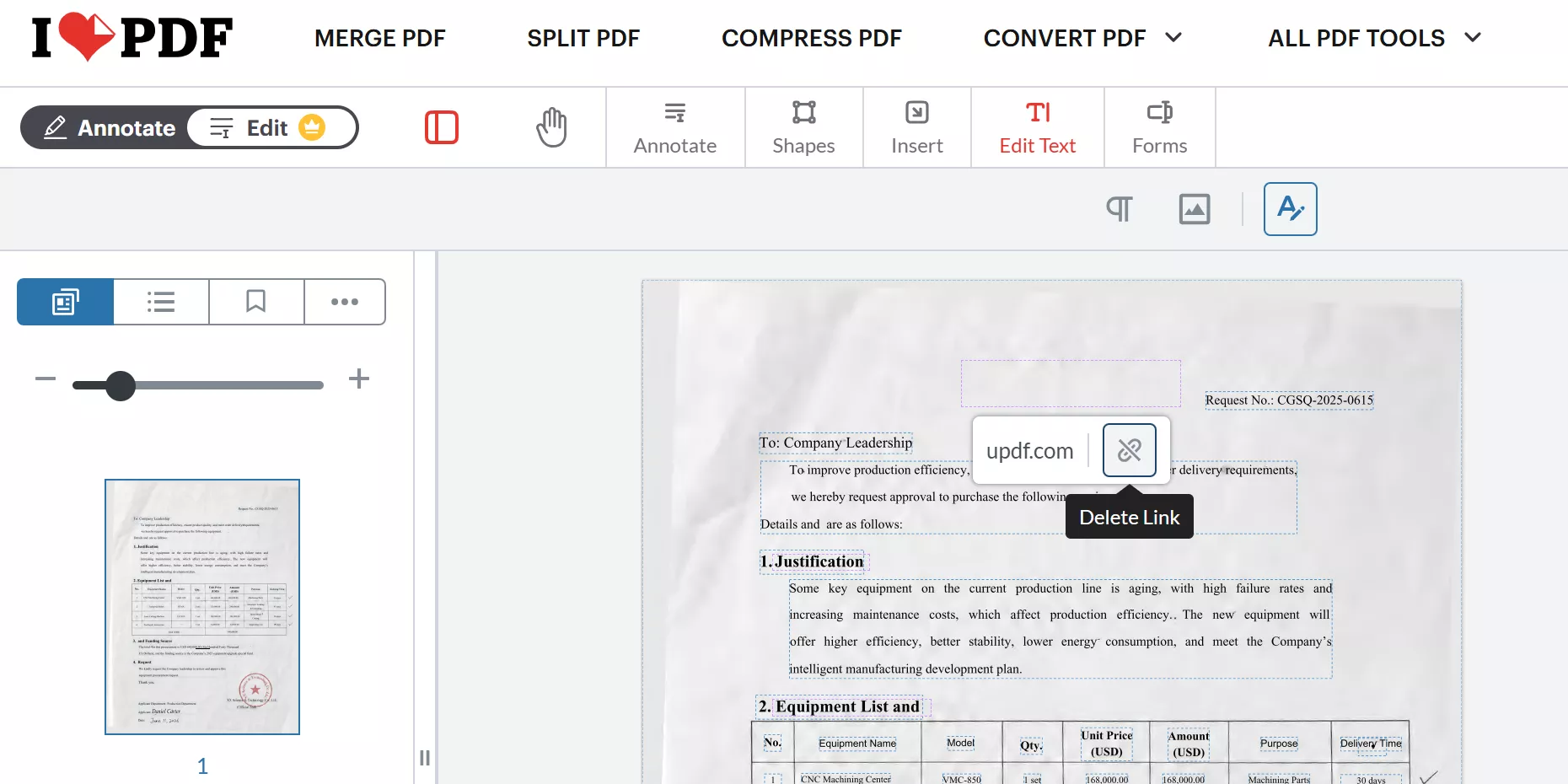 remove links from pdf online tool
